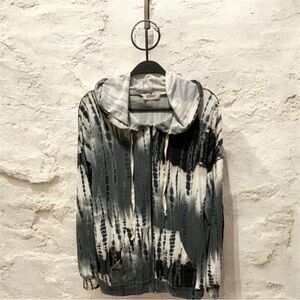 Blumin Apparel Gray Tie Dye Zip Casual Athletic Sweatshirt size S